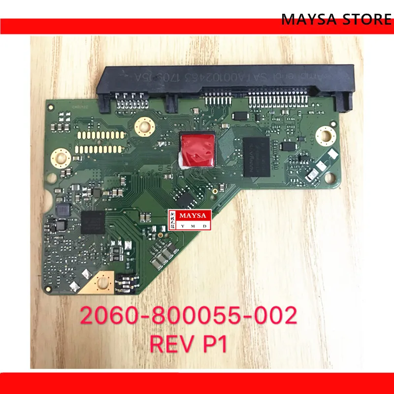 Placa Lógica 2060800055002 da Placa de Circuito do Pwb de Hdd Rev a p1 para a Recuperação de Dados do Reparo do Disco Rígido de wd 3.5 Sata