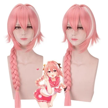 

FGO Astolfo Anime Wigs Fate Apocrypha Cosplay Wig Pink Long Ponytail Synthetic Hair Halloween Party Costume Wig+Wig Cap