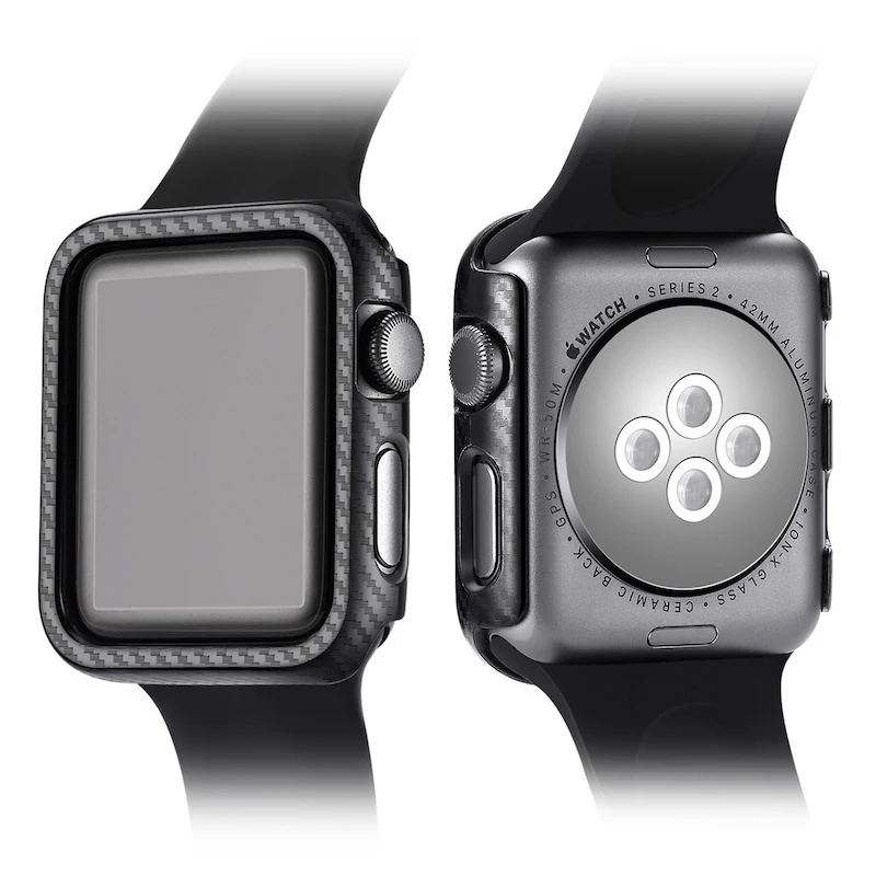 Чехол из углеродного волокна для Apple Watch 4 3 для IWatch Band 42 мм/38 мм 44 мм/40 мм защитный ультратонкое покрытие для экрана