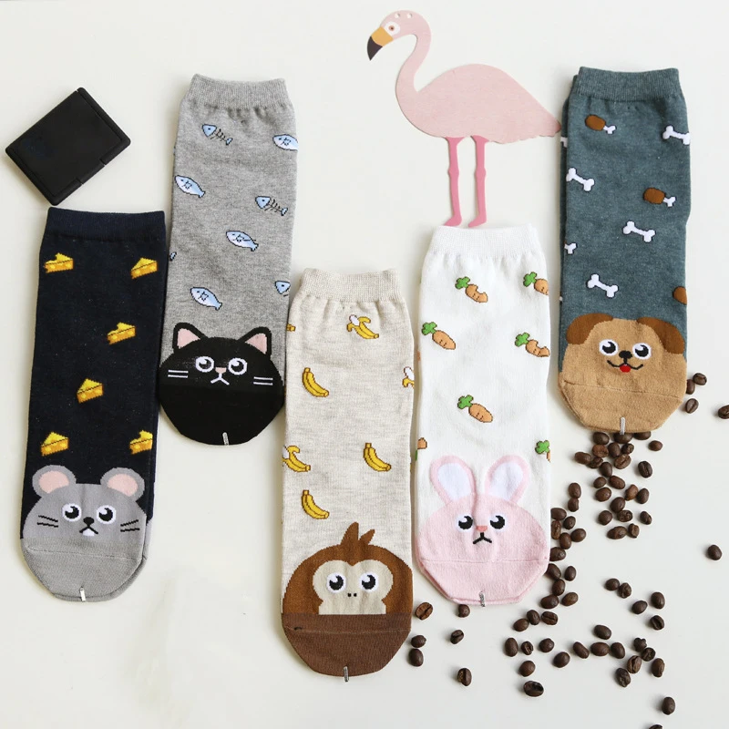 Новые женские хлопковые носки повседневные забавное носки с животными весенние носки с героями мультфильмов носки для взрослых