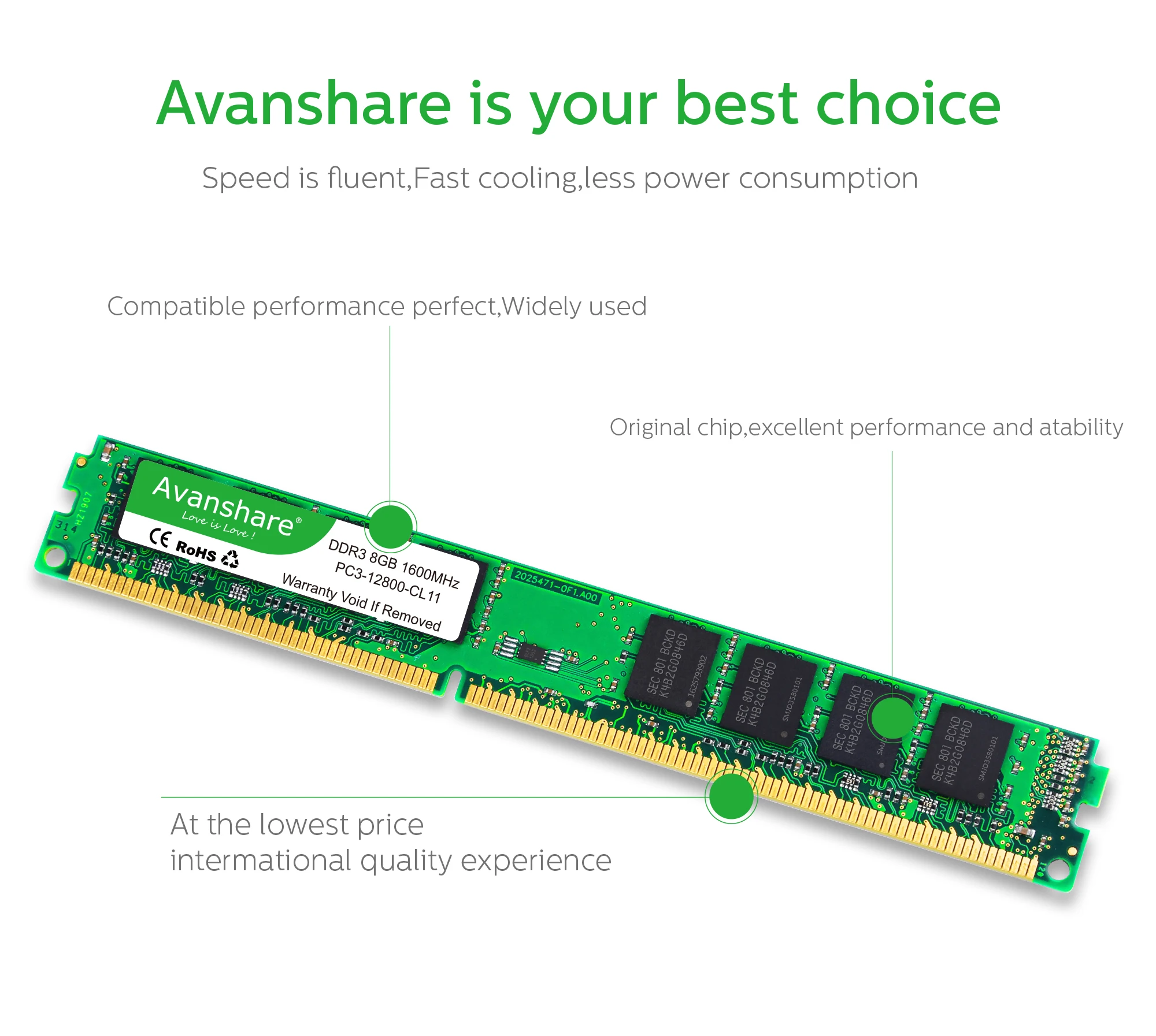 DDR3 8 ГБ 4 ГБ 1333 МГц 1600 МГц Настольный ОЗУ компьютерный модуль памяти для AMD 240pin 1,5 В от Avanshare