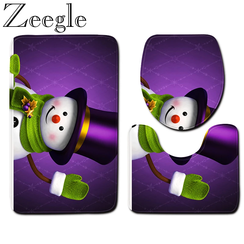 Bath Mat 3pcs Bath Mat Set Absorbent Bathroom Doormat Shower Rug Soft Toilet Pedestal Rug Bath Foot Mat Anti-slip Toilet Carpet