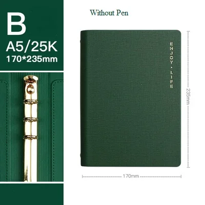 Big Green A5/6 цветной модный блокнот планировщик мероприятий утолщенный Дневник для девочек канцелярские принадлежности записная книжка Filofax блокнот - Цвет: Big Green