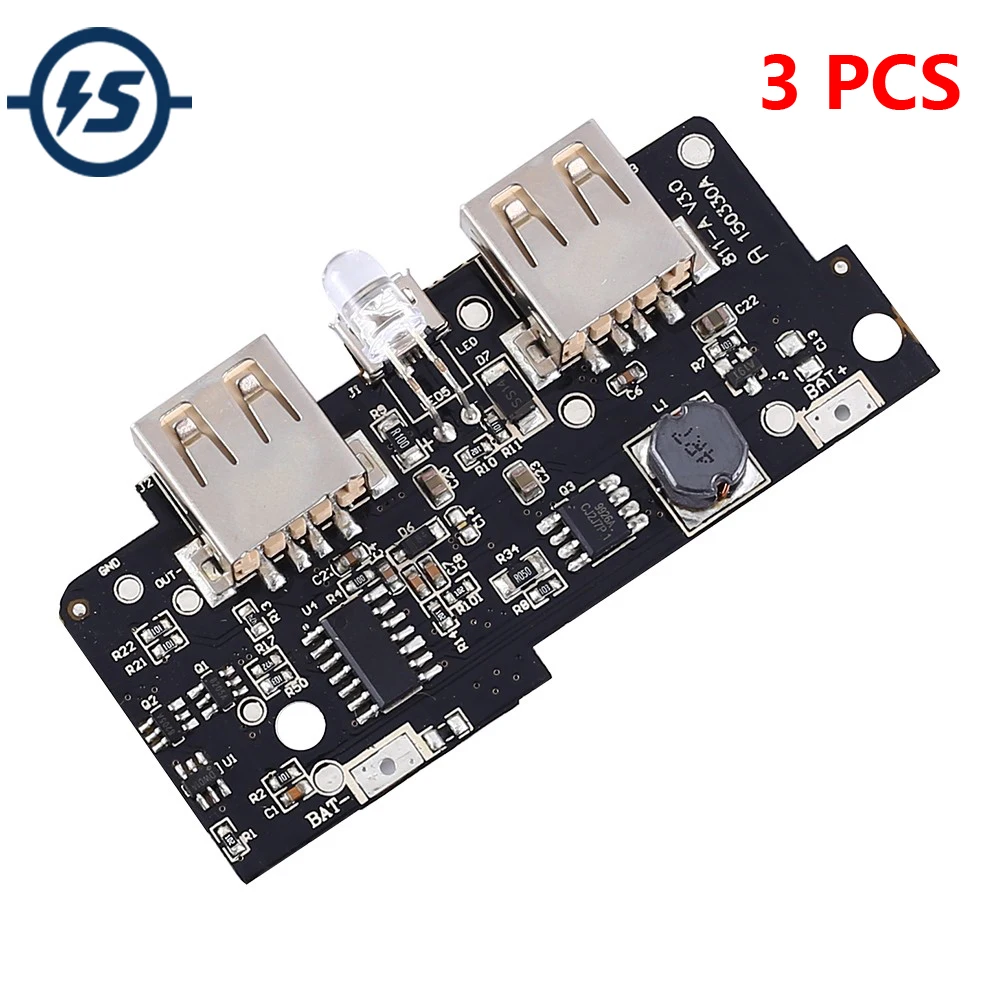 3pcs Power Bank Charger Board Charging Circuit Board Step Up Boost