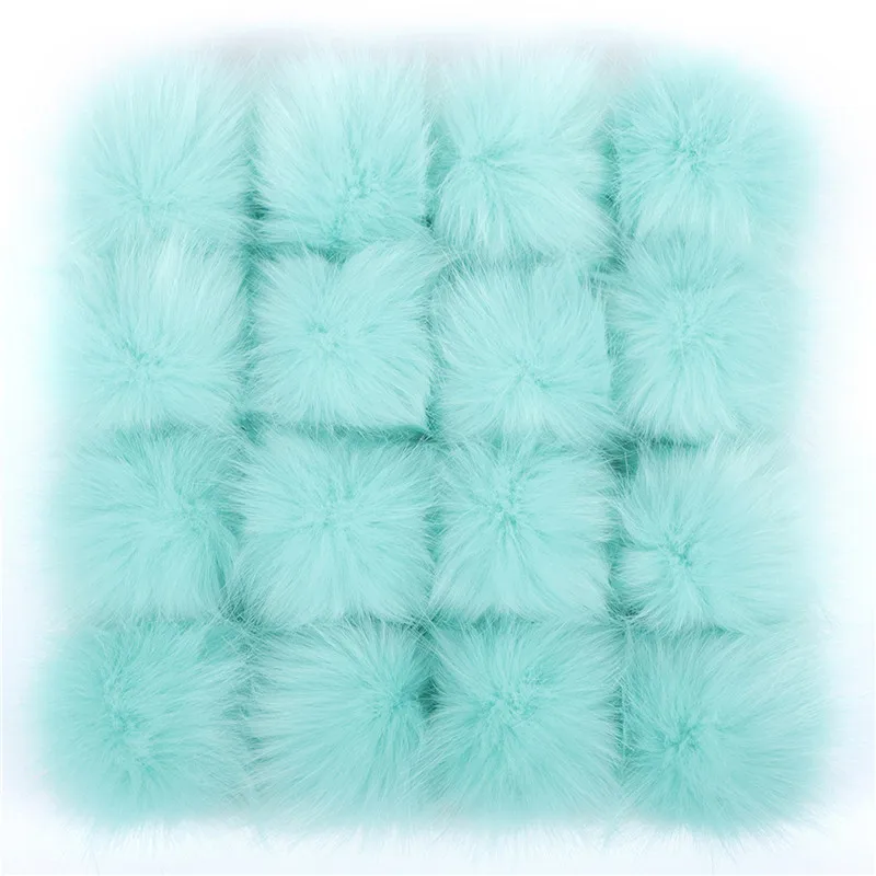 1pc/2pcs False Hairball Hat Ball Pompom 10/12/15cm Handmade Fake Fox Fur Ball Pom Pom Rubber Band Snap Button Knit Accessories