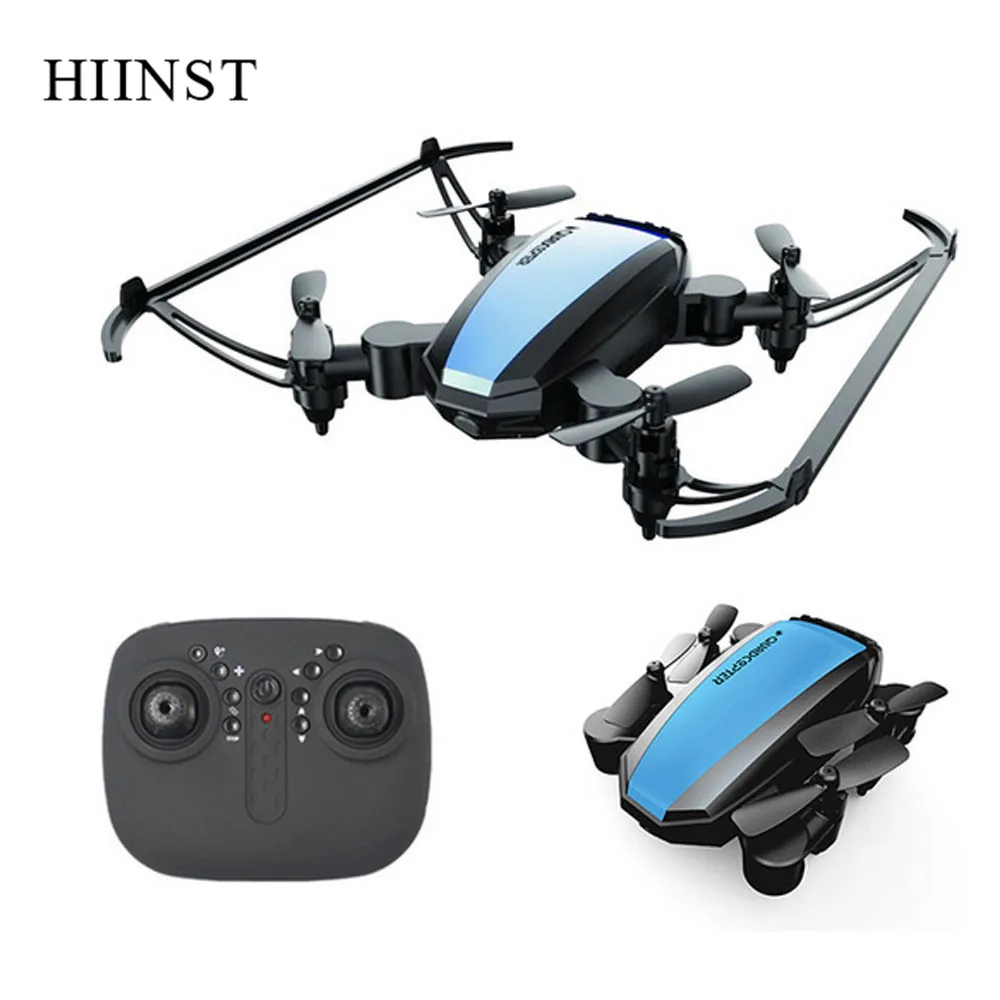 Hiinst Kids Toy 2.4G RC Infra Induction Planes Selfie 6-Axis Gyro Quadcopter Drone Propellers Remote Control Mini RC Helicopter - Цвет: Blue