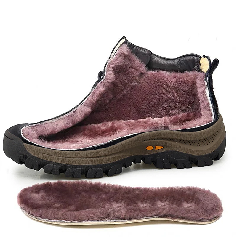 Ботинки наивысшего качества; мужские зимние ботинки из натуральной кожи высокого качества; теплые плюшевые ботильоны; Уличная обувь; Мужская обувь; размеры 38-44