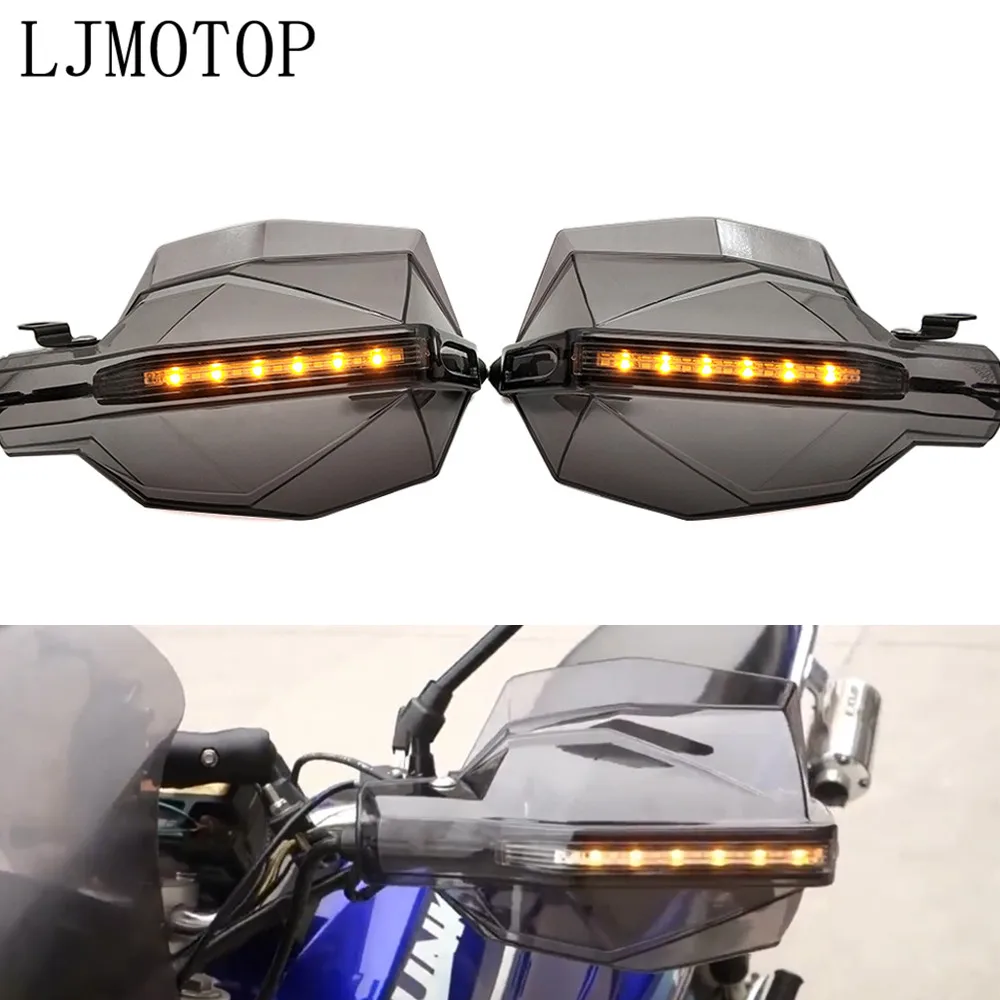 

Motorcycle Hand Guard Handle Protector HandGuards with LED Signal Light For SUZUKI GT250 GT550 RG500 RGV250 RGV250
