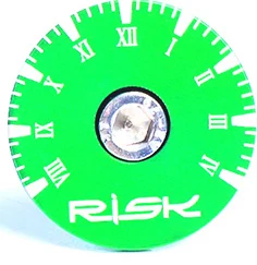 RISK верхняя крышка руля велосипеда крышка гарнитуры с болтом относится к 28,6 мм 1 1/" передняя вилка из алюминиевого сплава Верхняя крышка руля 1,5 коническая трубка - Цвет: Clock Green