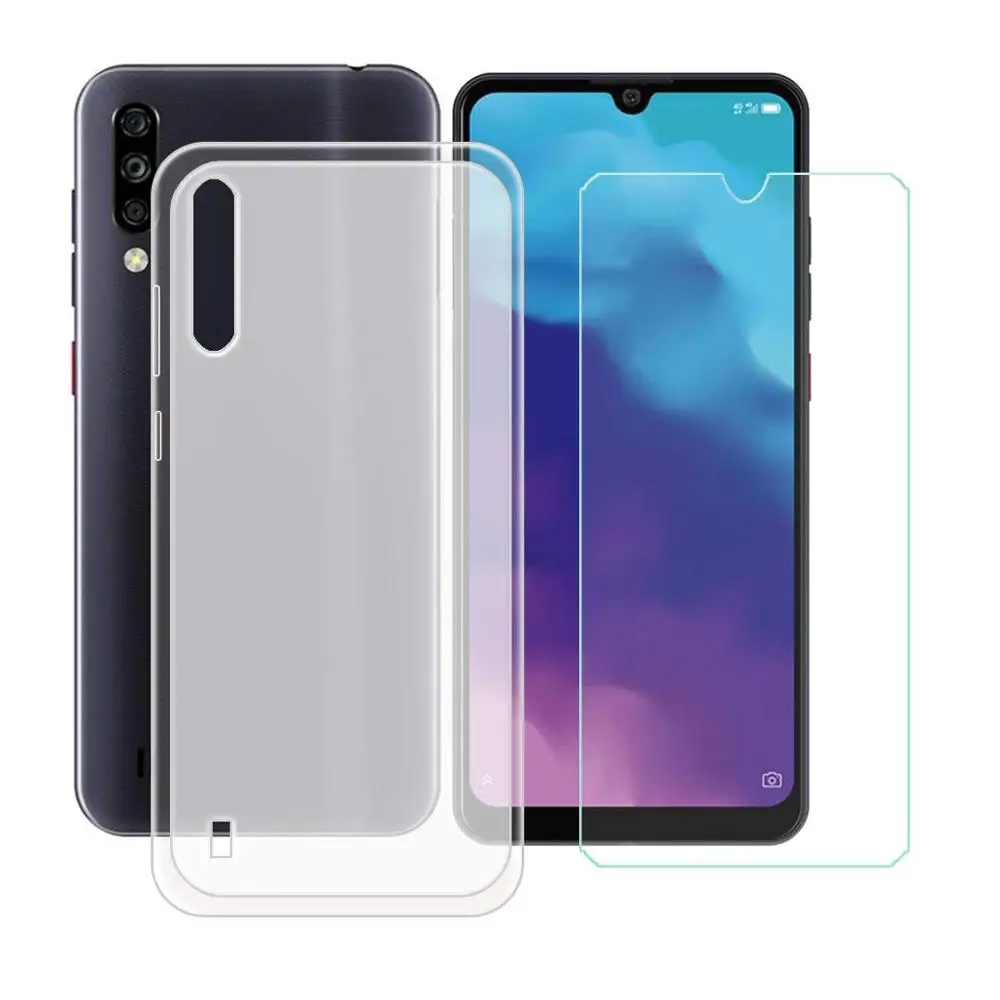 Закаленное стекло для ZTE Blade A7 2020 мягкий силиконовый чехол с полным закаленным