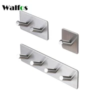 WALFOS 3M Self Adhesive Wall Door Back Hooks Heavy Duty Stainless Steel Clothes Hanger Bathroom Kitchen Towel Rustproof Hook 1