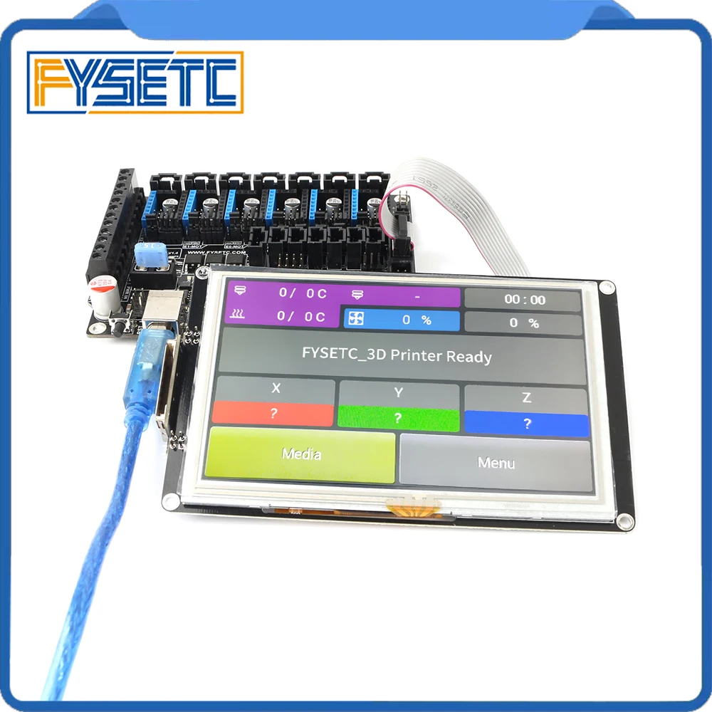 

FYSETC F6 V1.4 Board MX Connector ALL-in-one Up to 6 Motor Driver With TFT81050 Smart Controller LCD Display 5 inch Touch Screen