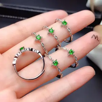 

Diopside ring Natural And Real Diopside Ring Wedding Engagement Rings for Women 925 sterling silver Ring