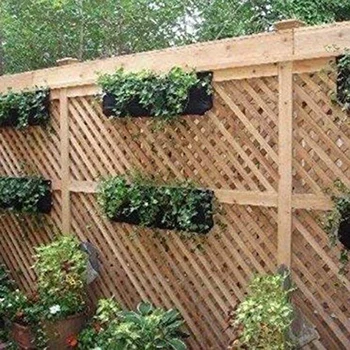 

2 Pcs 4 Pockets Horizontal Wall Mount Planter Felt Garden Hanging Grow Bags 10 in X 25 in Planter Garden Gg Bag Fabric Plan