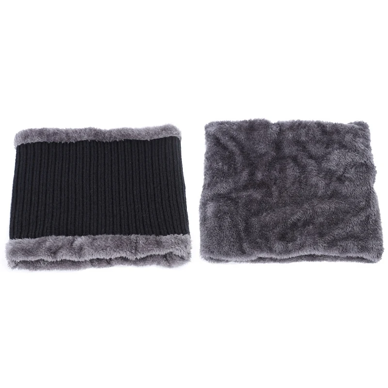 Шапка с напуском для мужчин и женщин зимняя вязаная шапка шарф флисовой