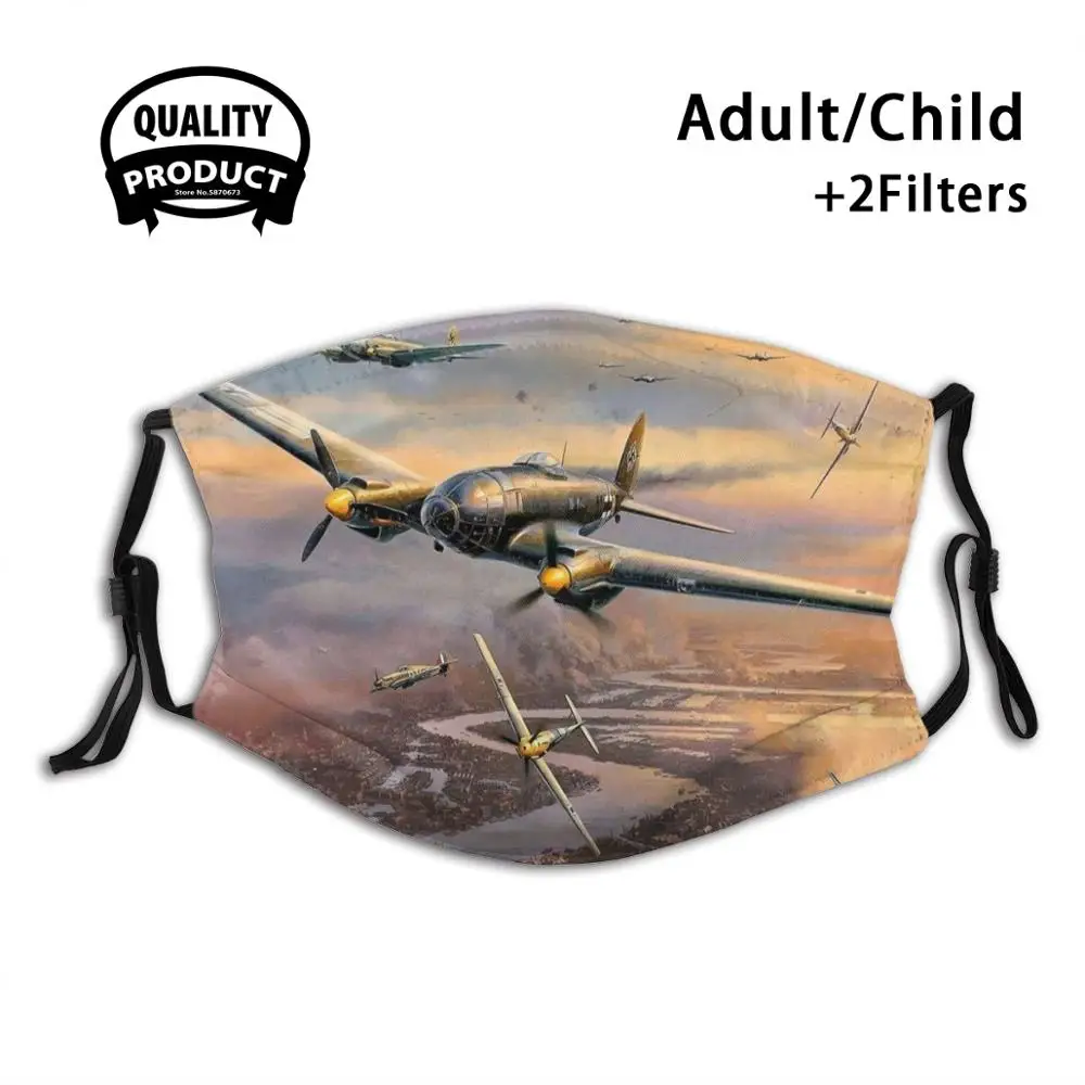 

Heinkel He 111 Reusable Mouth Mask Filter For Men Women Kids Airplane Plane Worldwar 2Nd Combat Interceptor Bomber Multirole