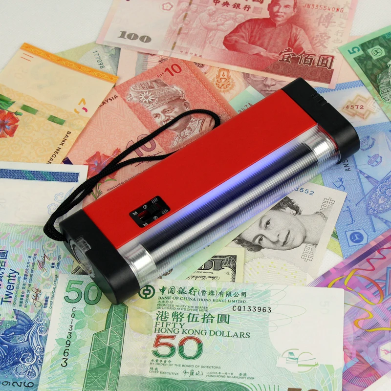 2 in 1 portable fake money detector hand-hold UV lamp LED flashlight counterfeit currency detector uv money detector