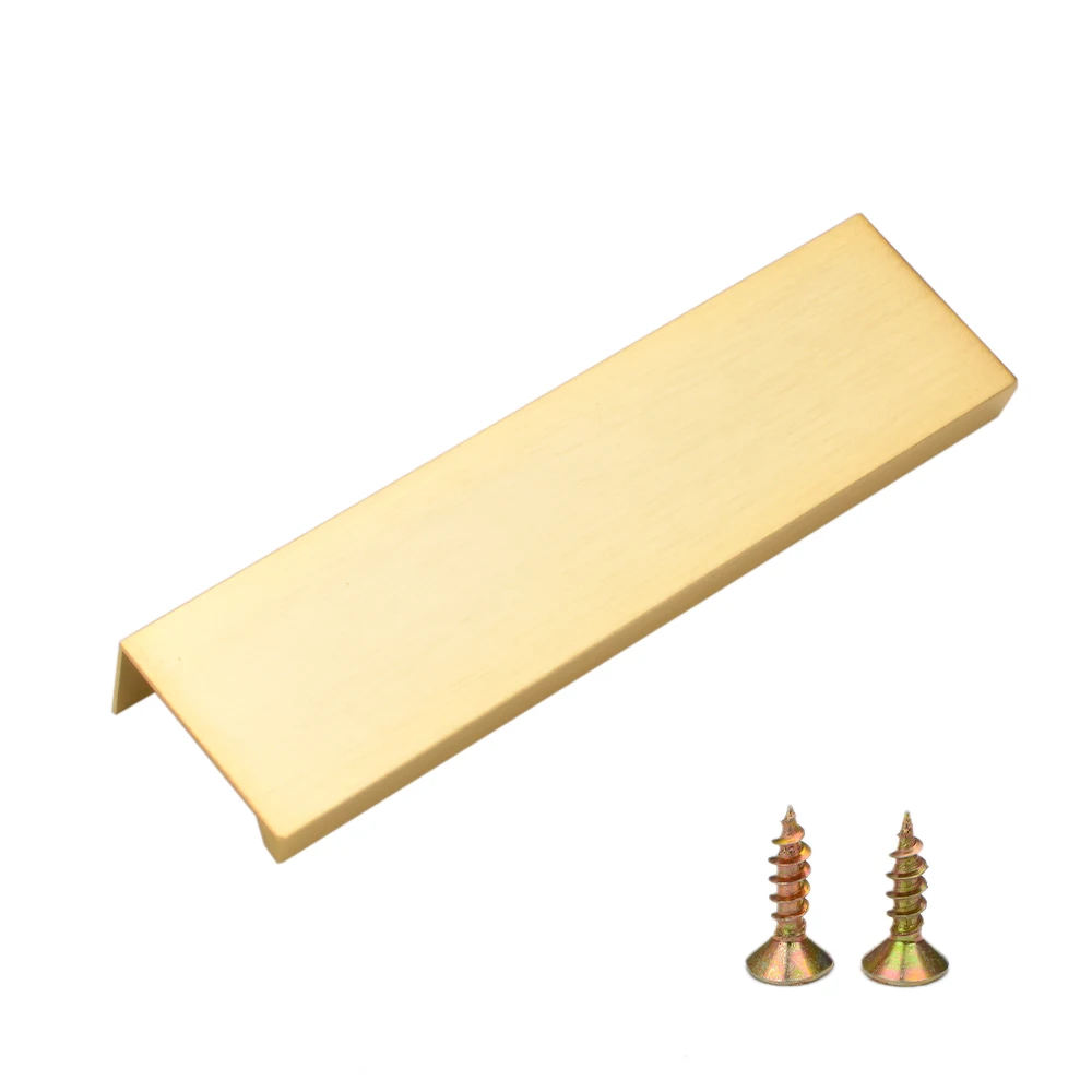 

10 Pack Gold Finger Edge Pull Furniture Drawer Handles Pulls for Cabinet Drawer Knobs Hidden Cabinet Kitchen Drawer Handles