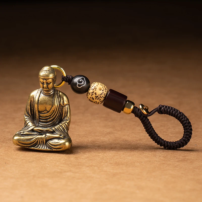 buddha brass pendant keychain (13)