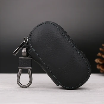 

KUKAKEY Mini Bag Zipper Key Cover Leather Key Wallet Men Women Zipper Car Key Case Cover For Citroen C3 C4 C5 C4l DS5 Xsara
