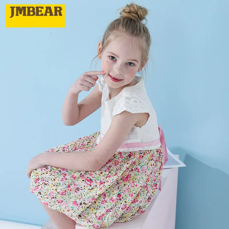 JMBEAR/Новая летняя детская одежда платья для девочек Одежда больших детей Детское