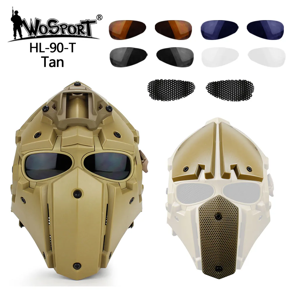 Military Tactical Airsoft Paintball Wargame CS Helmet Full-covered Protective Outdoor Hunting Helmet Army Tactical Helmet - Цвет: tan