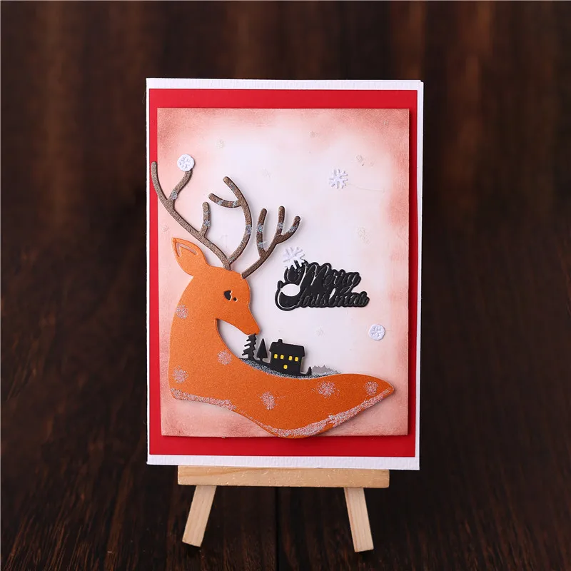 CJCrafts Merry Christmas Elk металлические режущие штампы новые для изготовления открыток Скрапбукинг тиснение высечки трафарет ремесленные штампы