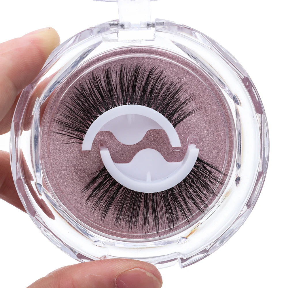 1Pair 3D Mink Self adhesive False Eyelashes Reusable Natural Curly