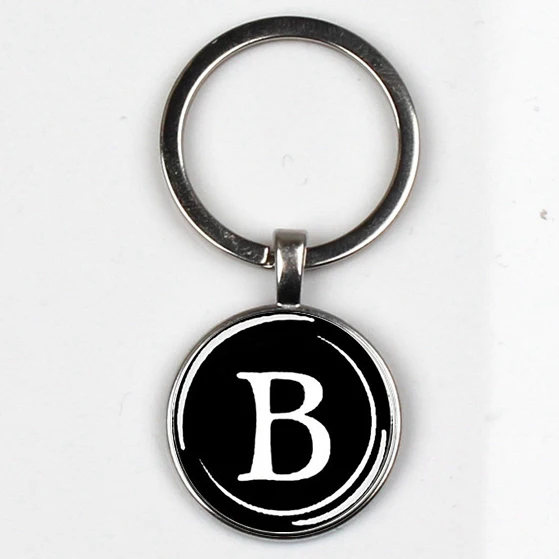 XKHLHJ 26 English alphabet keychain name first letter ABCD pendant  key chain car wallet handbag men and women jewelry gift 2
