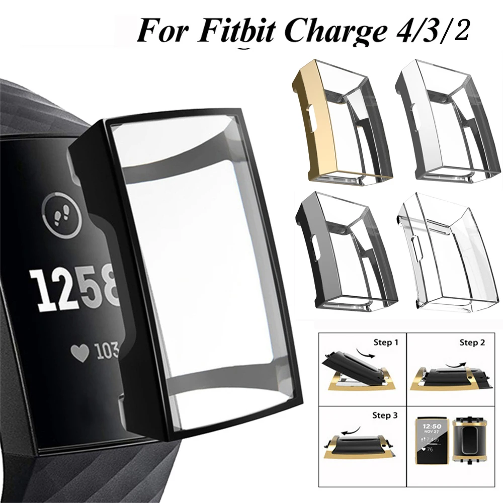 Чехол для часов Fitbit Charge 2 3 4 силиконовый прозрачный защитный чехол из ТПУ смарт