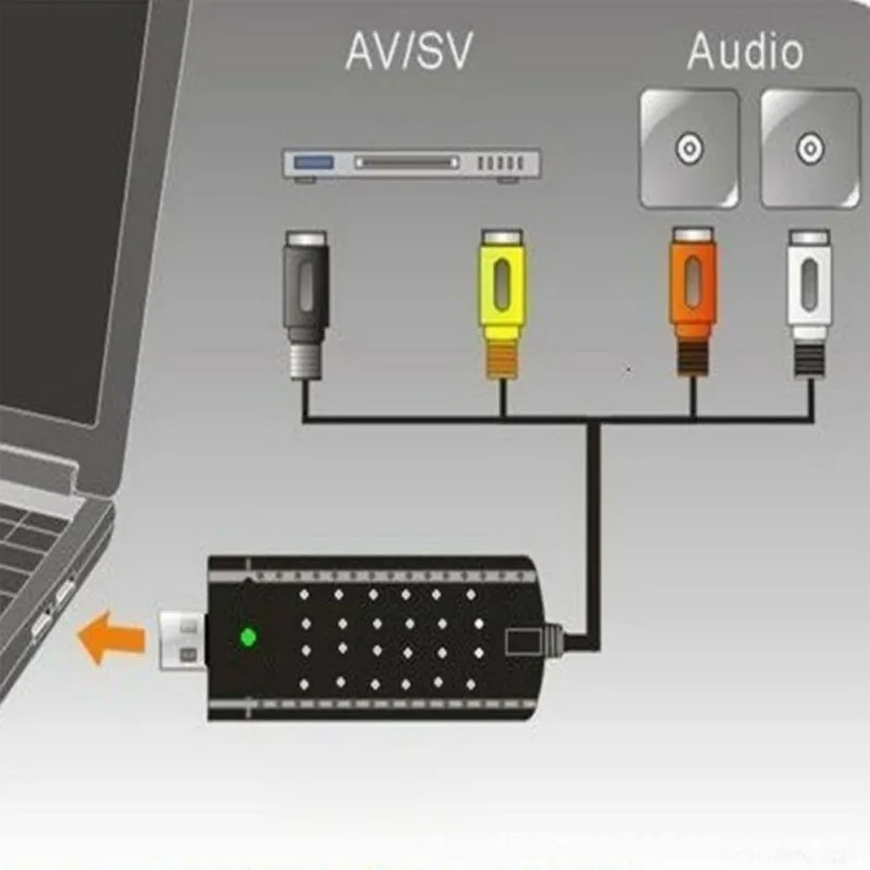 Высококачественный Профессиональный USB 2,0 Аудио Видео VHS для DVD PC конвертер захвата карты адаптер Win 7 8 10 64