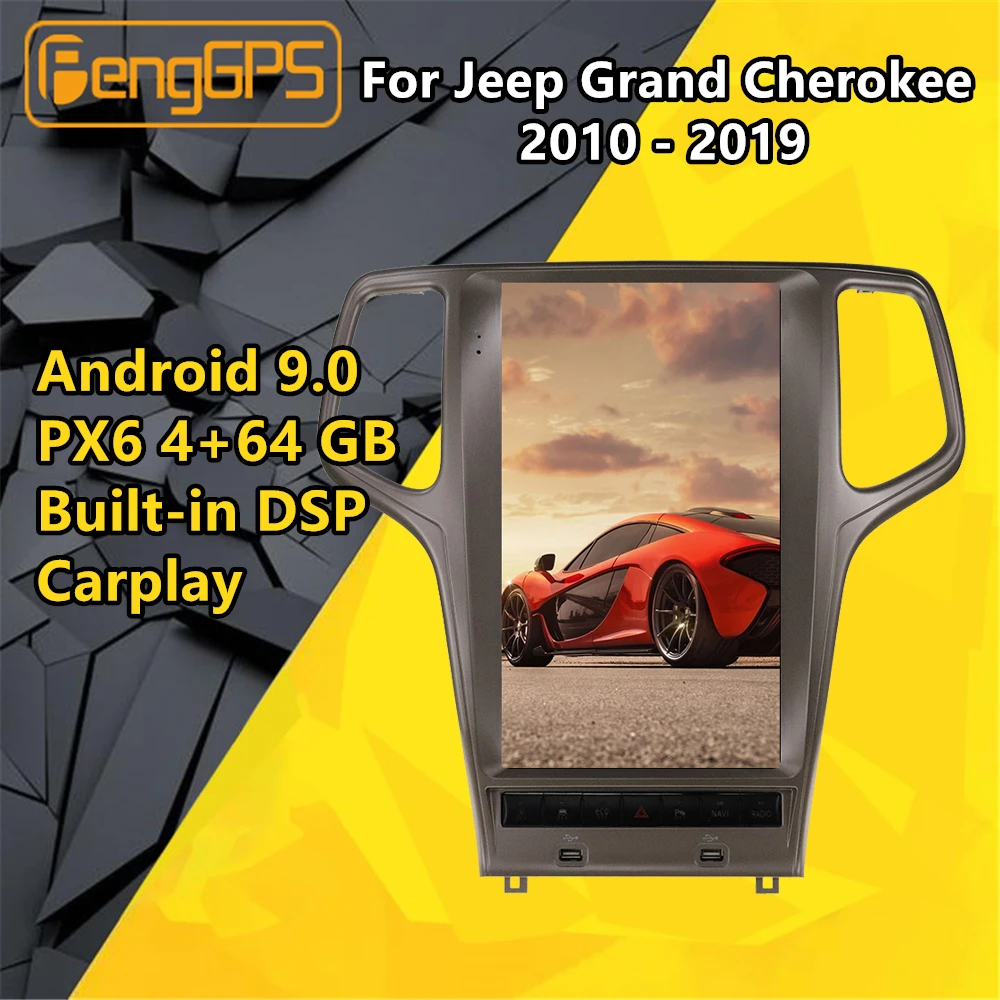 Автомобильный мультимедийный плеер для JEEP Grand Cherokee 2010 2019 стерео экран Tesla Android PX6