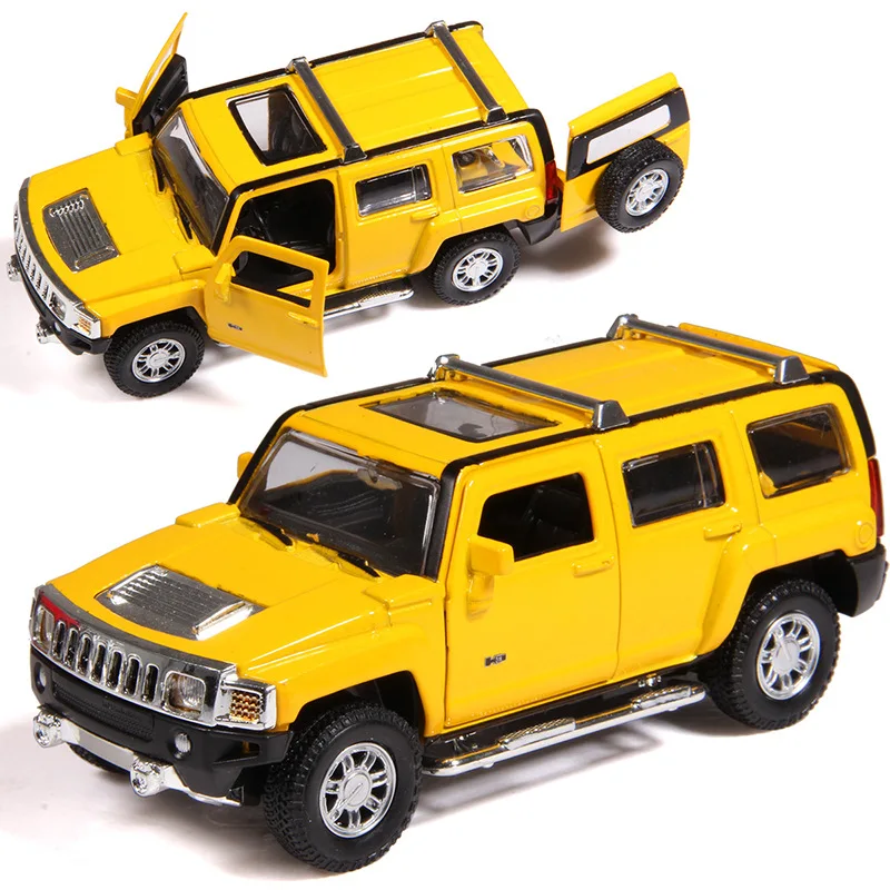1:32 из сплава с высокой имитацией Hummer H3 звук и светильник для внедорожника может открыть дверь развивающая игрушка для мальчиков модель автомобиля для подарков