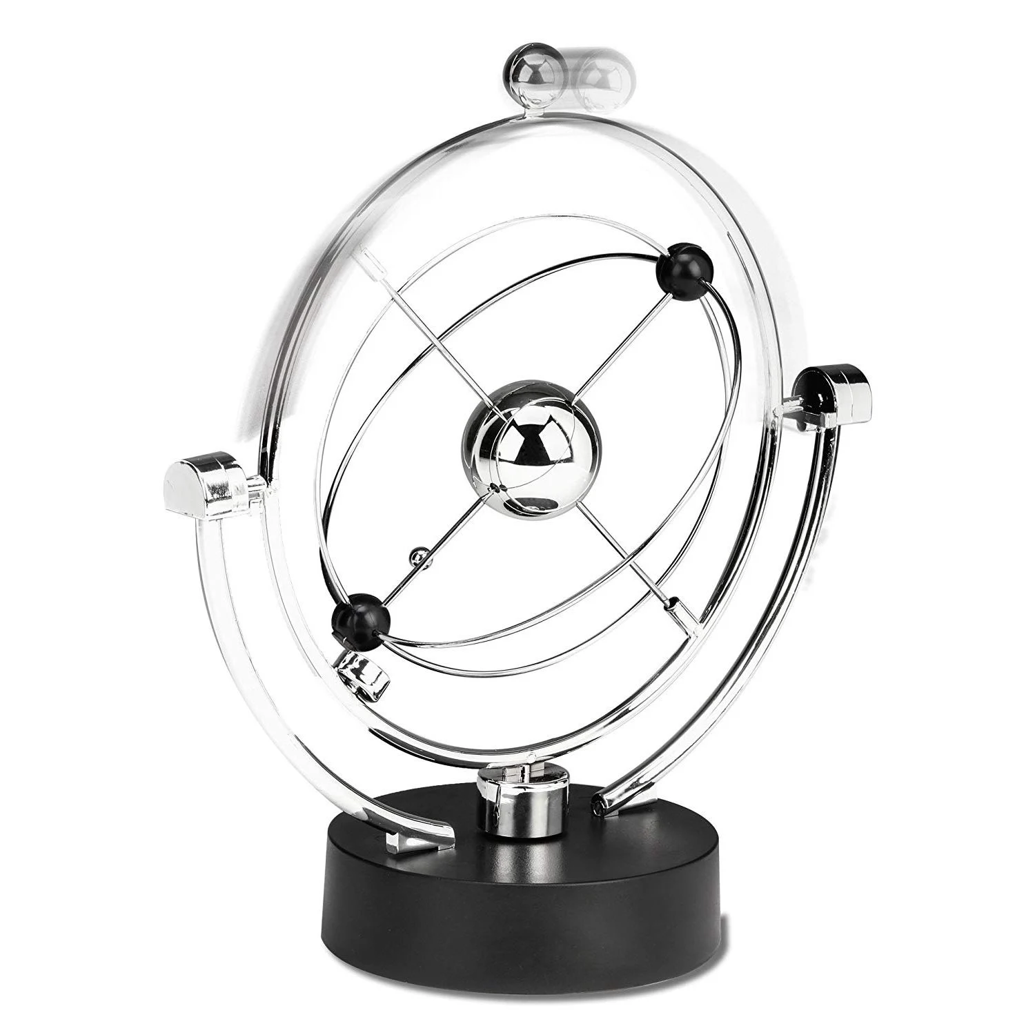 New Perpetual Motion Desk Sculpture Toy - Kinetic Art Galaxy Planet Balance Mobile - Magnetic Executive Office Home Decor Tabl