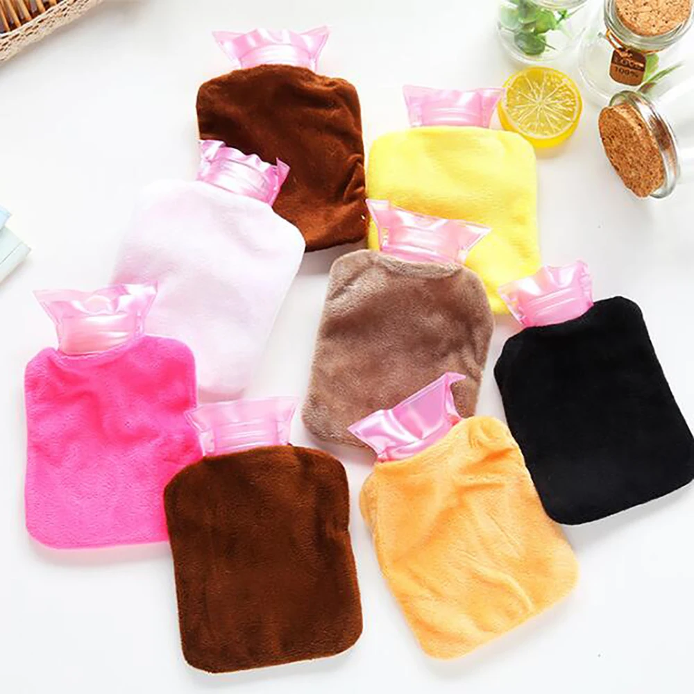 1 pcs Plush Cartoon Thick Hot Water Bottle Bag Warm Relaxing Heat Cold Therapy Portable Hand Warmer Water Injection Storage Bag