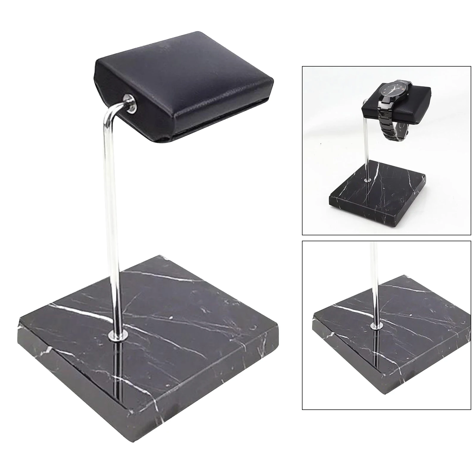 Marble Watch Holder Stand Bracelet Display Stand Black PU Leather Jewelry Rack Holder Jewelry Gift Organizer Watch Placement