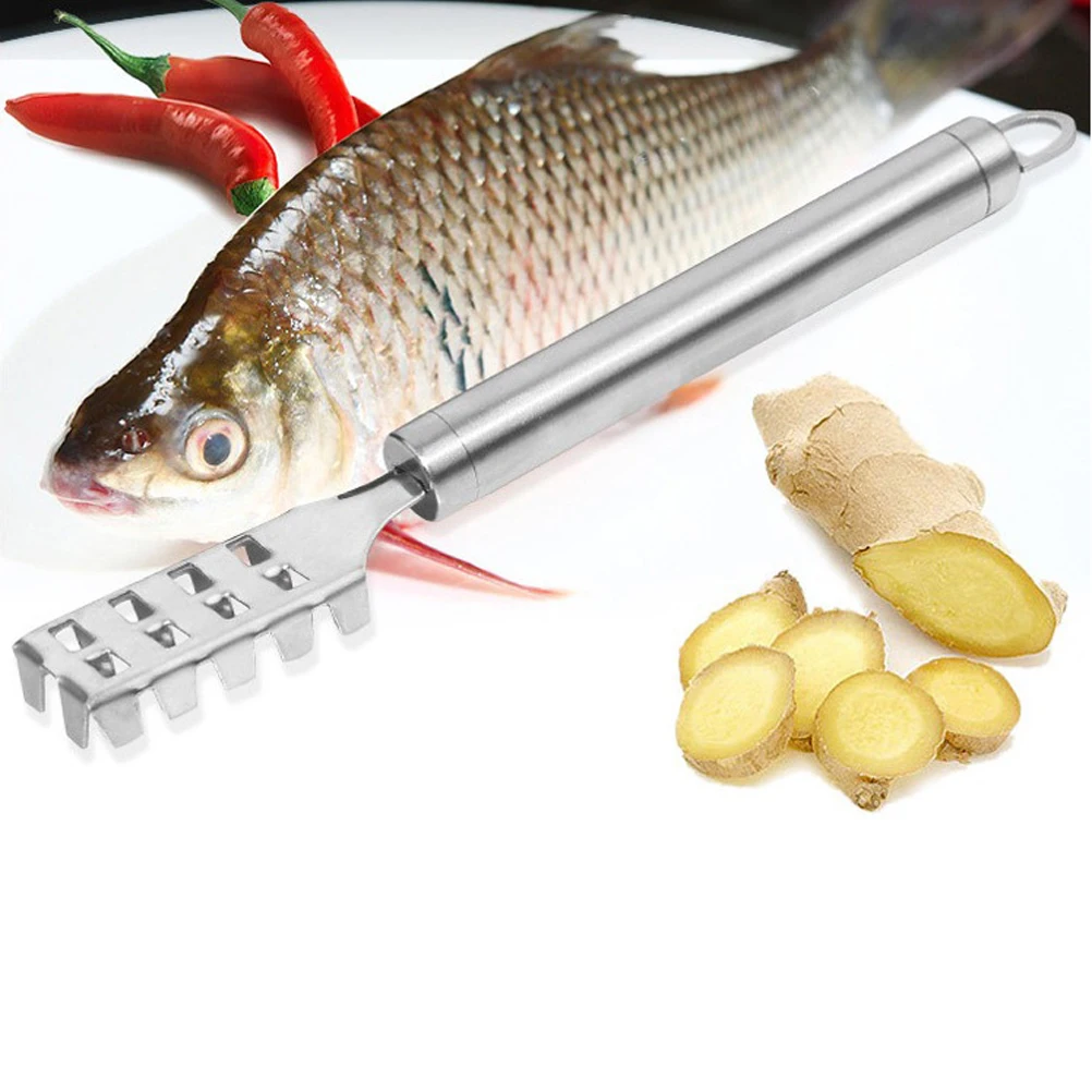 2PCS Staineless Steel Fish Skin Brush Scraping Fishing Scale Brush Kitchen Accessories Fish Knife Cleaning Peeler Gadgets