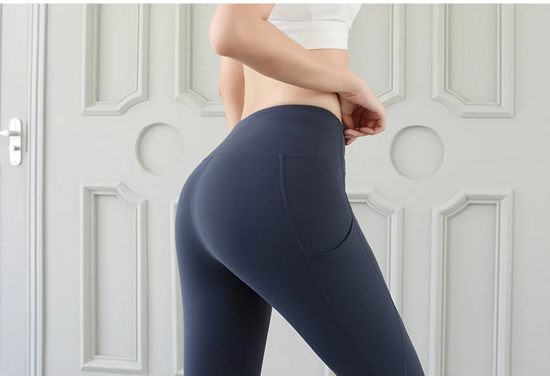 Леггинсы для фитнеса Breatahble Tummy control женские эластичные колготки стрейч быстросохнущие Беговые Спортивные брюки с высокой талией для йоги K478
