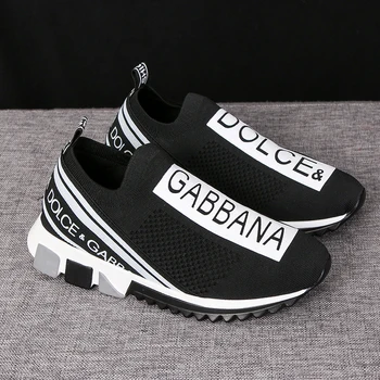 

2020 Sock Shoes Women Brand Designer Unisex Vulcanized Shoes Slip On Walking Sneakers Women Breathable Chaussures Femme Sneakers