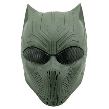 

2020 Military Wargame Cosplay Halloween Black Panther Skull Ghost Mask Tactical Airsoft Paintball Full Face Protective Mask