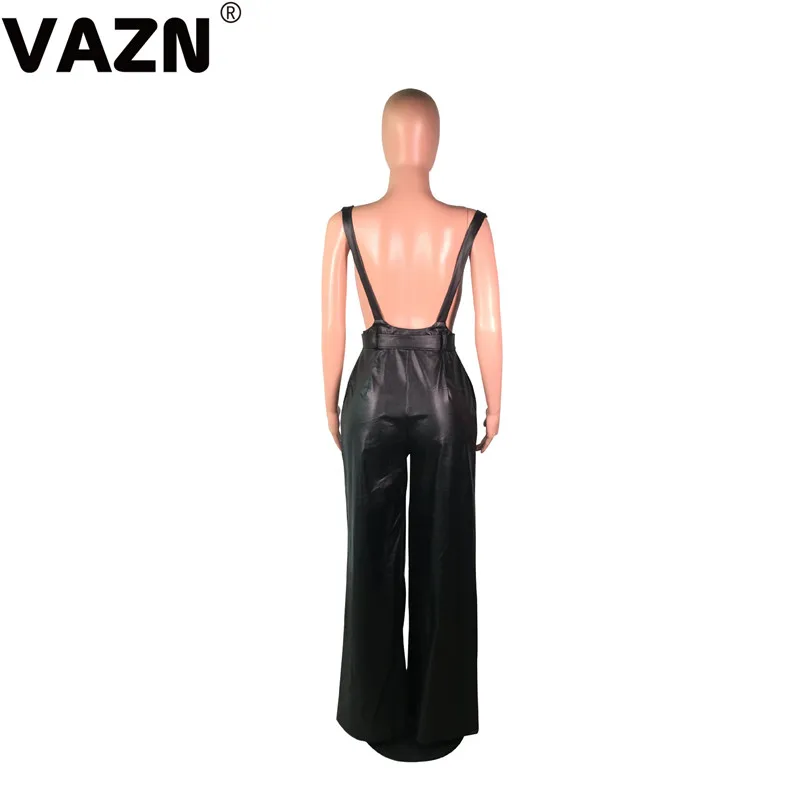 VAZN BS1131, топ, качественные комбинезоны, нежные сексуальные, на тонких бретельках, высокая талия, мягкий Джокер, женские кожаные широкие брюки