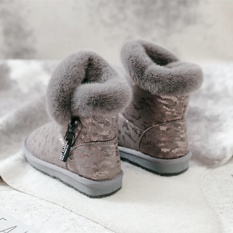TIMETANGsnow/женские ботинки; Новинка года; зимняя кожаная обувь; теплые стеганые ботильоны для женщин с боковой молнией; повседневные зимние ботинки