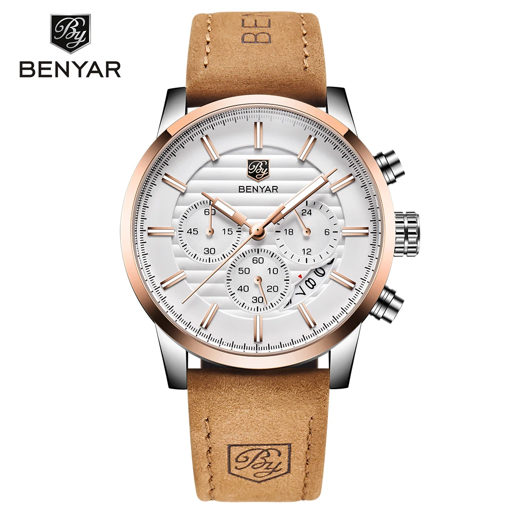 

BENYAR Reloj Hombre Fashion Chronograph Sport Mens Watches Top Brand Luxury Business Quartz Wristwatch Clock Relogio Masculino