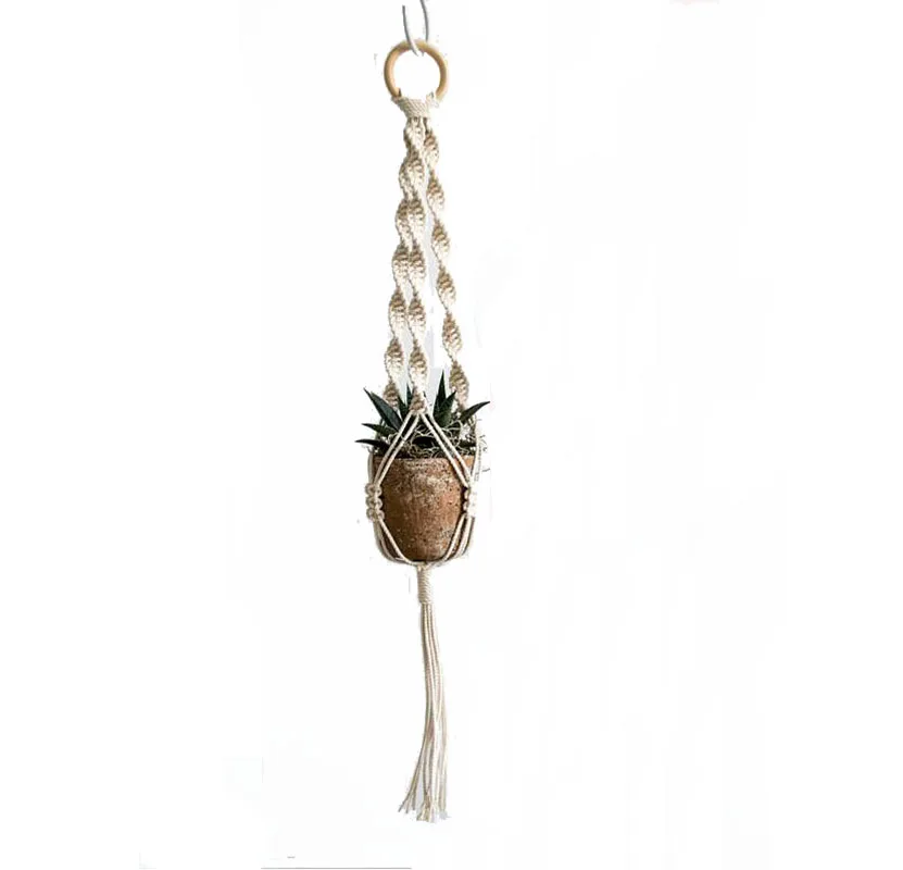 new arrival handmade macrame plant hanger 4mm rope hanger macreame pot hanger