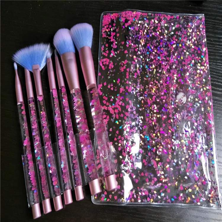 Amazon beauty кисти для макияжа Набор 7 прозрачных блесток зыбучие песочные масляные песочные оросительные кристаллы zhuang кисти