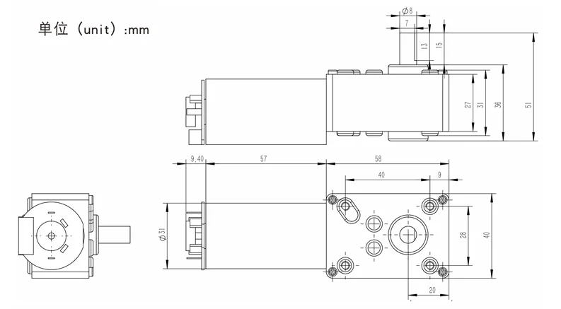 motor do codificador 13ppr de baixo nível