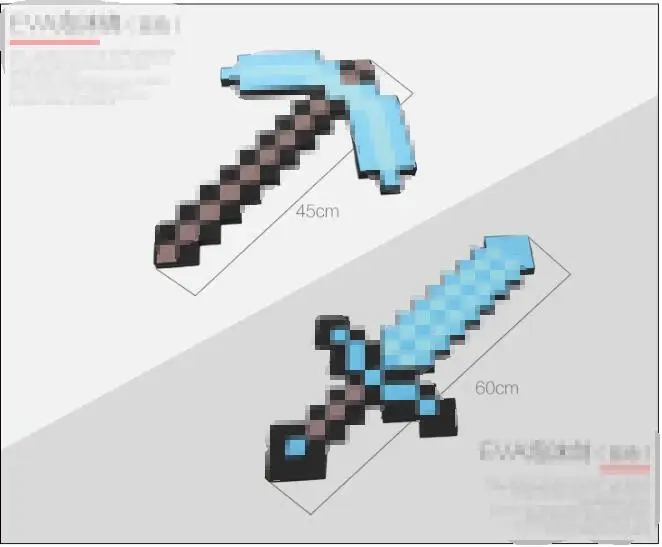 60 см Высокое качество Безопасный EVA мечи идеально Minecraftedt мечи со стразами с длинными Ножи экшн вечерние игрушки рождественские подарки для детей