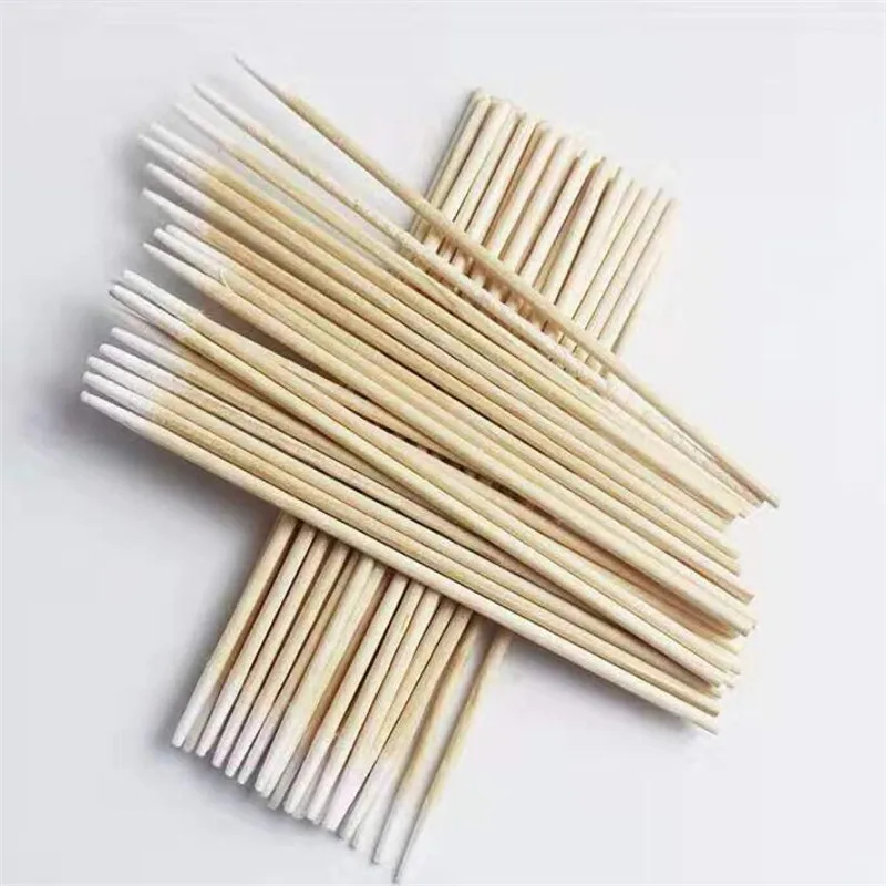 Disposable Ultra-small Cotton Swab 100pcs Lint Free Micro Brushes Wood Cotton Buds Swabs Eyelash Extension Glue Removing Tools 5