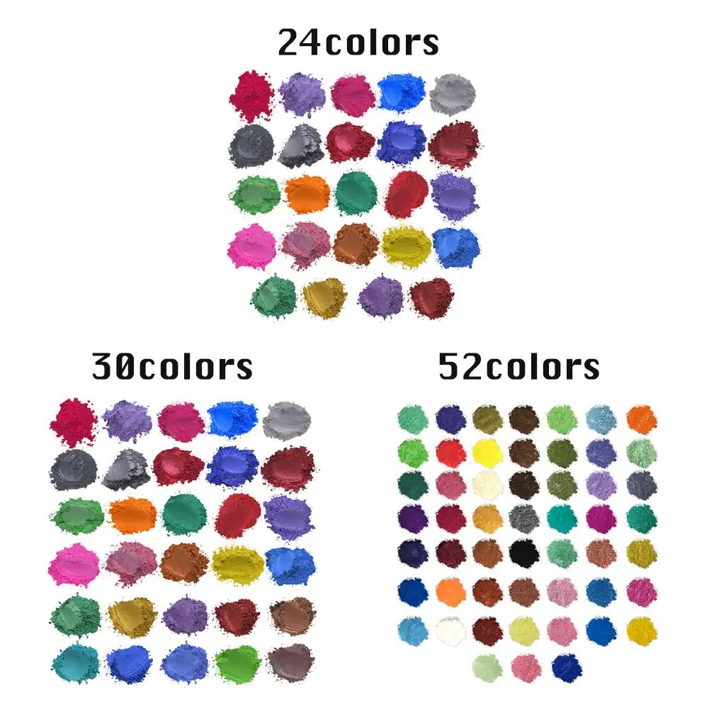 

24/30/52 Color Healthy Natural Mineral Mica Powder DIY For Soap Dye Soap Colorant Makeup Eyeshadow Soap Powder Skin Care
