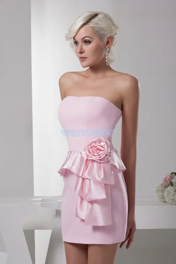 ; vestidos formales; Новинка года; Лидер продаж; высококачественное дизайнерское платье-футляр ручной работы с цветочным рисунком; Короткие Розовые платья подружки невесты